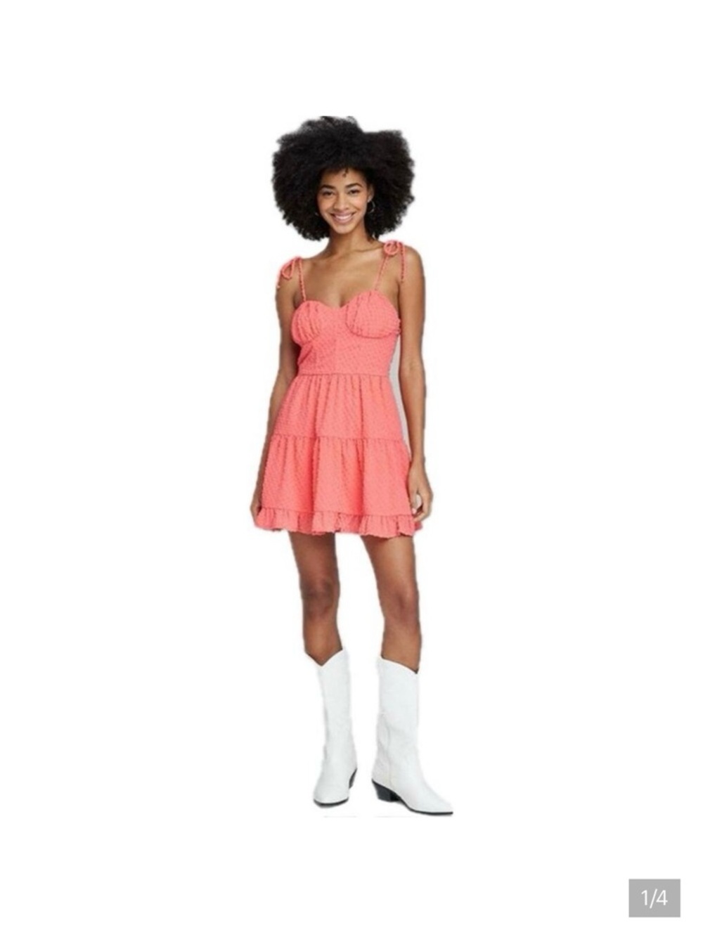 Wild Fable Coral Sleeveless Corset Fit & Flare Mini Dress size XS